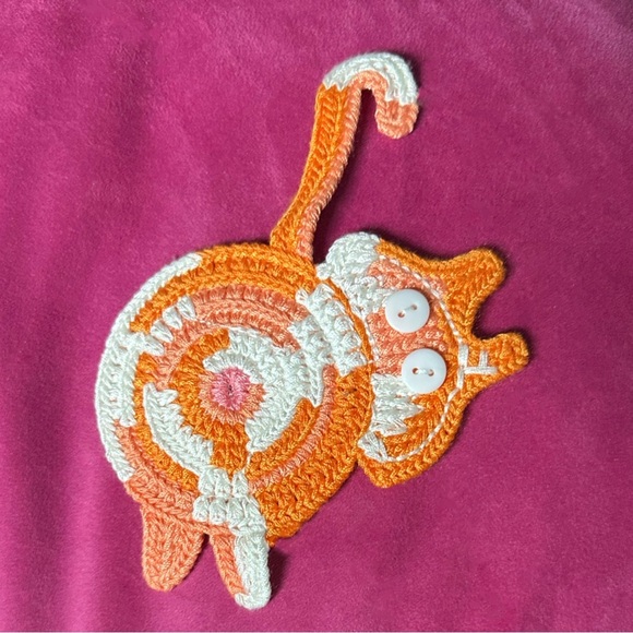 Crochet Cat Coasters Set of 3 - Picture 5 of 5
